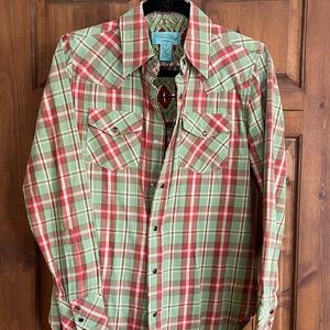 Tasha Polizzi Pearl Snap Button Down Plaid Women’s Shirt